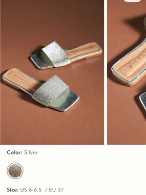 Vicenza metallic slide sandals size 37